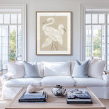 Deux Herons I Small (465mm W x 560mm H) / Standard Clear Glass