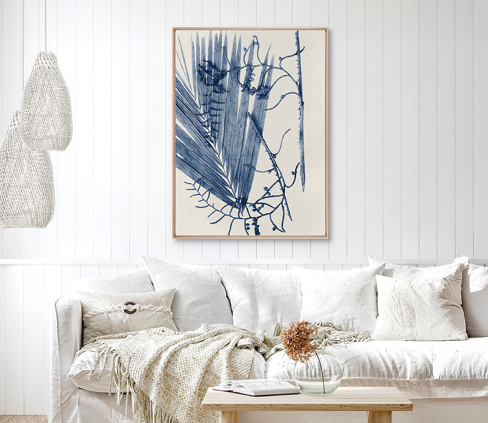 Delicate Frond V (Indigo) (Canvas)