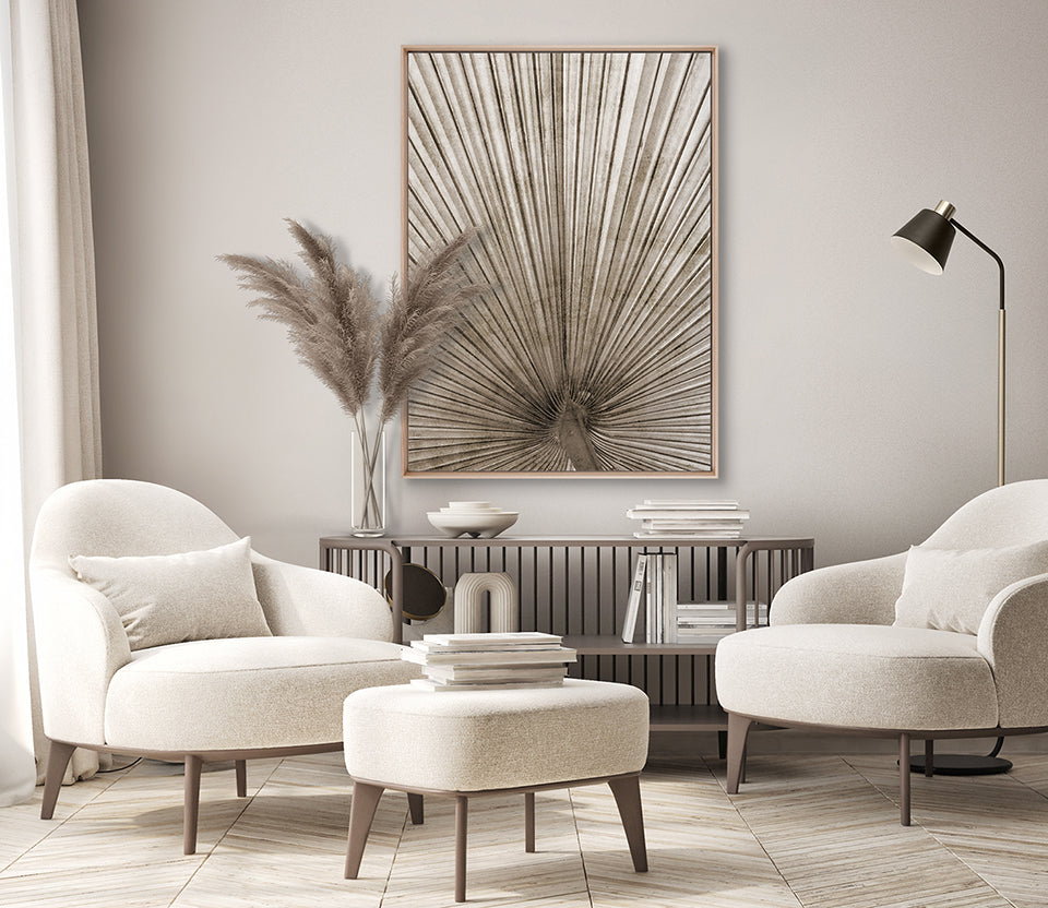 Palm Silhouette (Taupe) X (Canvas)