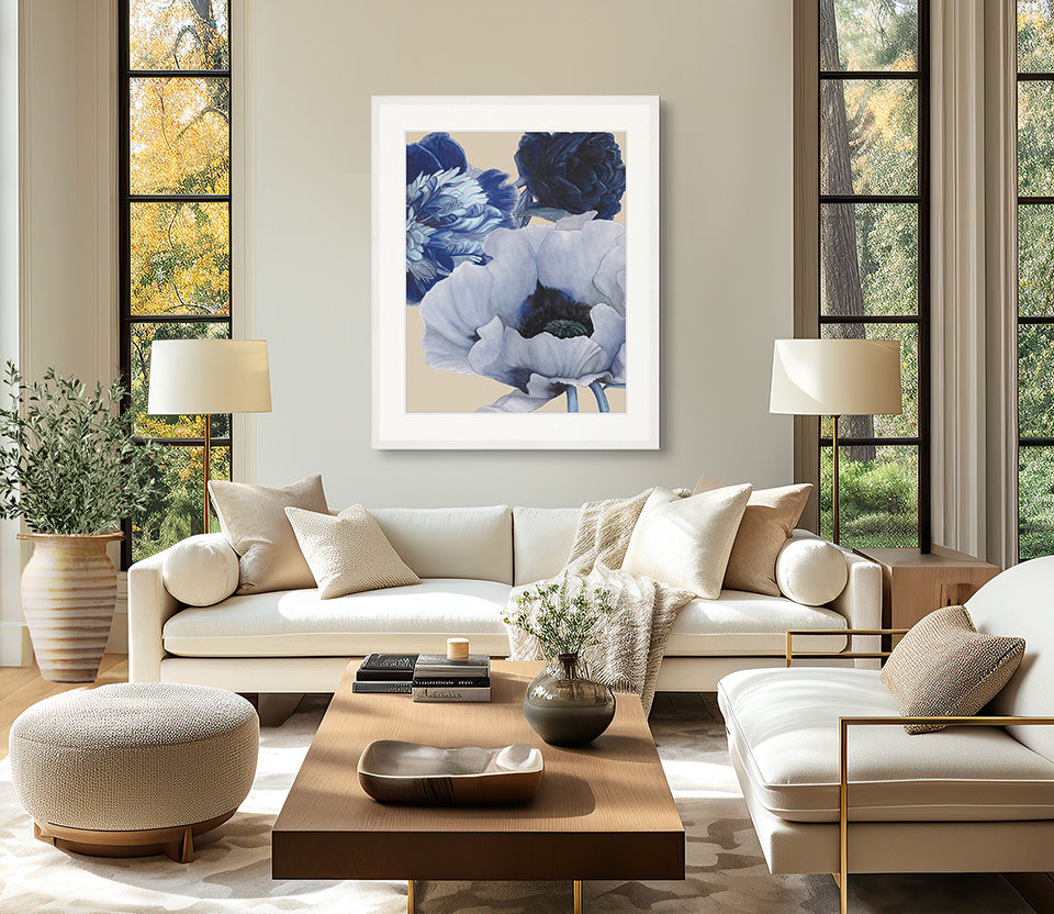 Peonies & Roses IX (Blue)