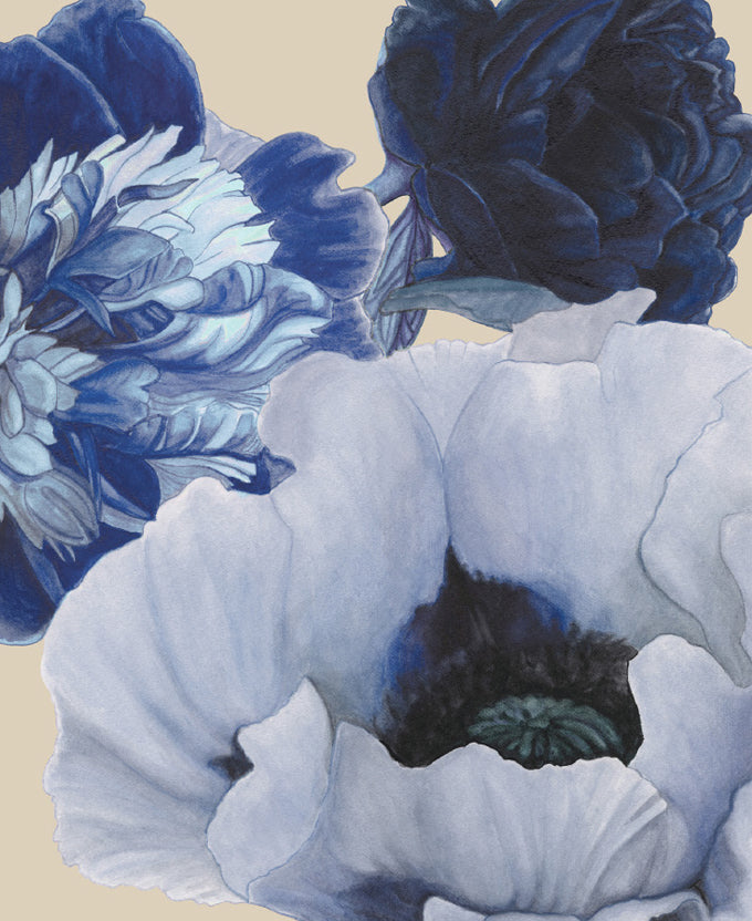 Peonies & Roses IX (Blue)