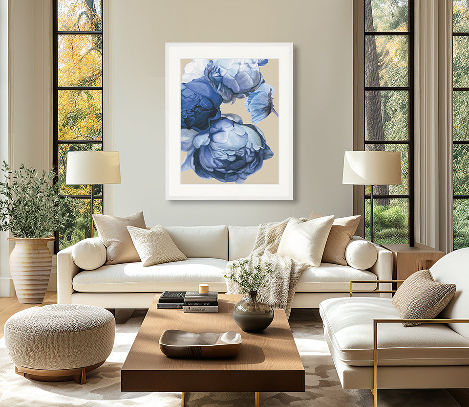 Peonies & Roses XI (Blue)