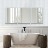 Ariel Slim Contemporary Mirror White Grain