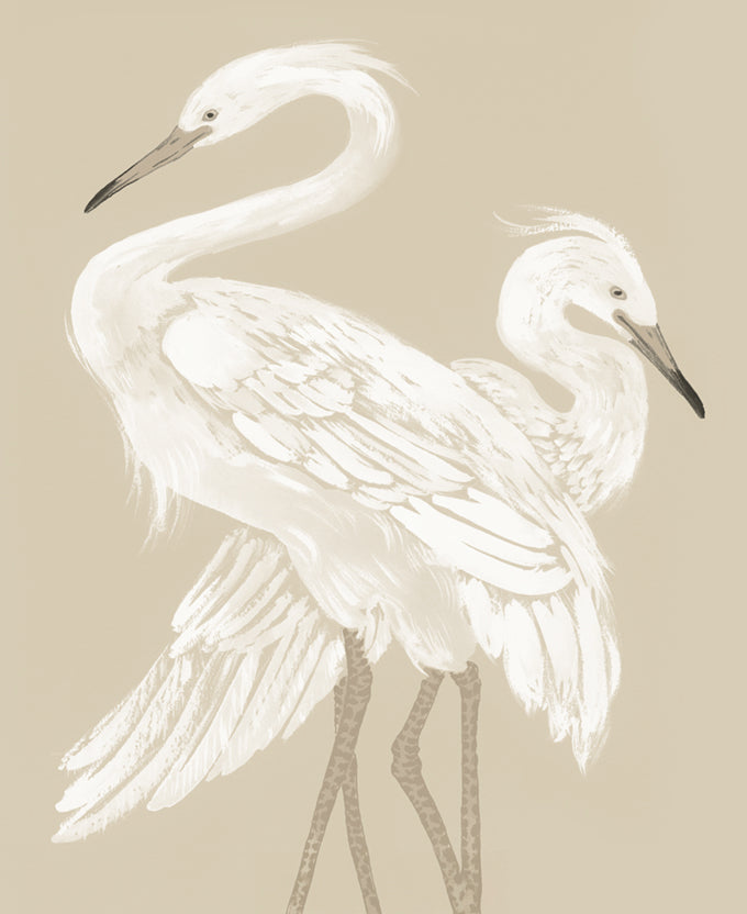 Deux Herons I (Canvas)