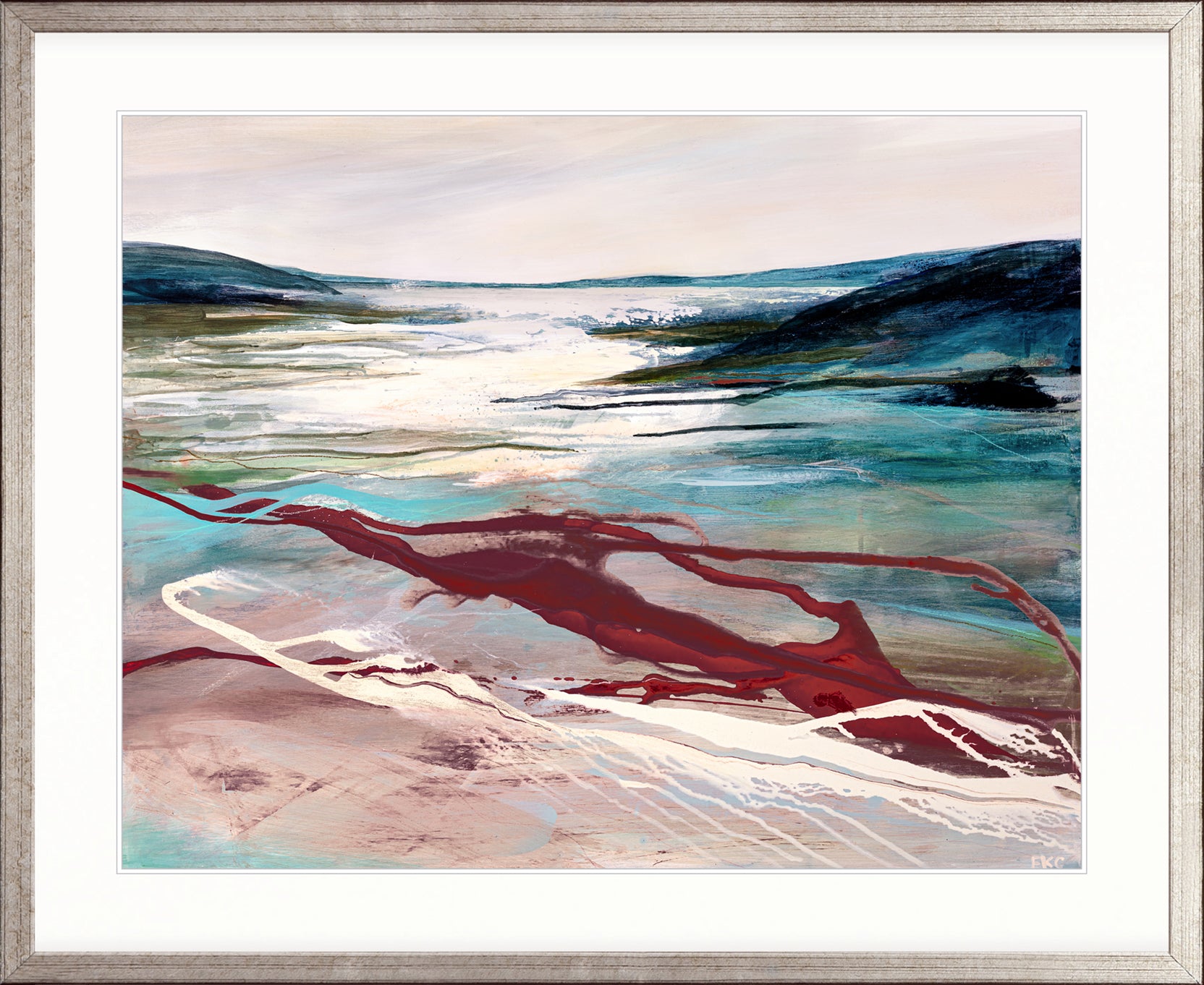 Estuary Abstract III X-Large (1000mm W x 1400mm H) / Clear Acrylic