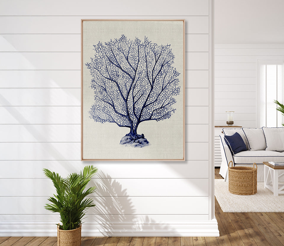 Coral Splendour (Indigo) X (Canvas)