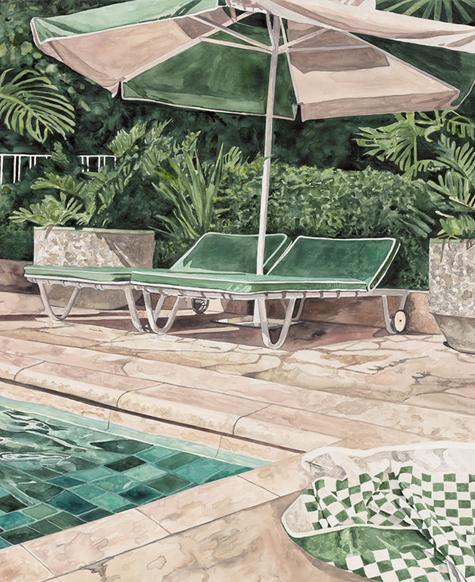 Poolside Bliss I (Canvas)