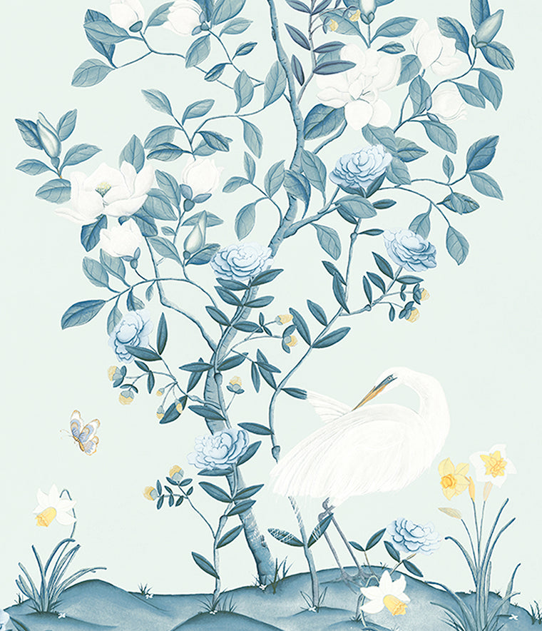 Charlston Foliage Wallpaper Sky / Paste the Wall | Non-Woven Matte / Sample