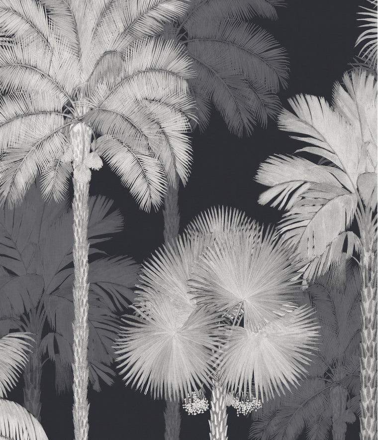 Kebaya Palm Wallpaper Indigo / Paste the Wall | Non-Woven Matte / Sample