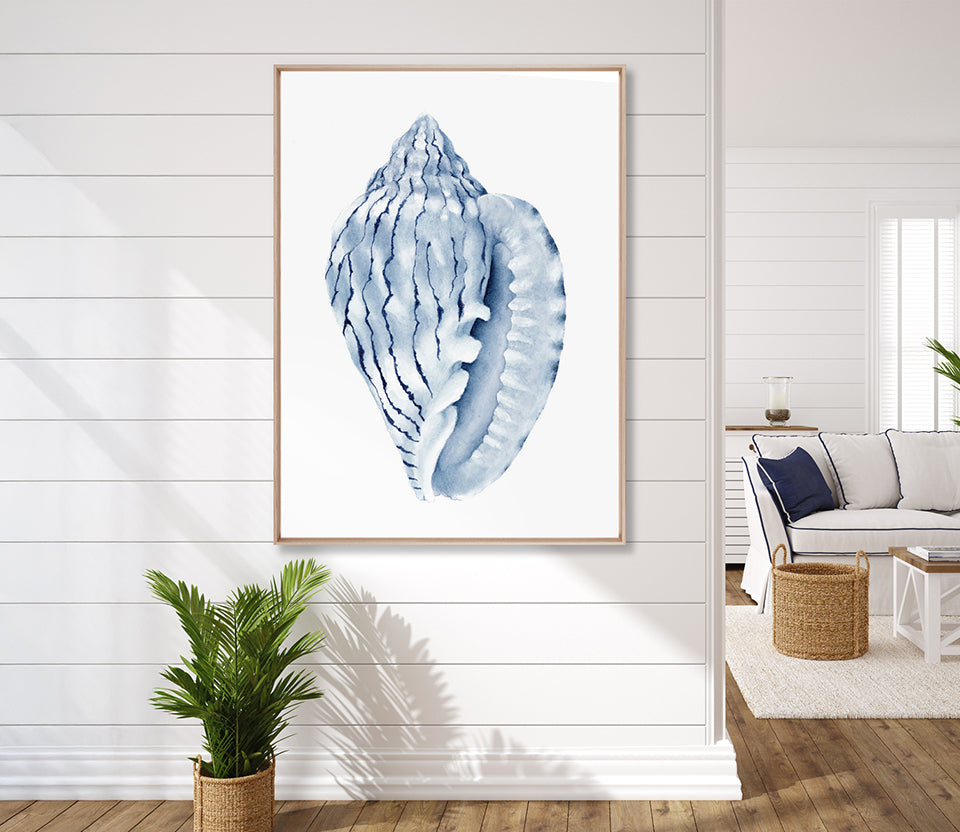 Exquisite Shell V (Indigo) (Canvas)