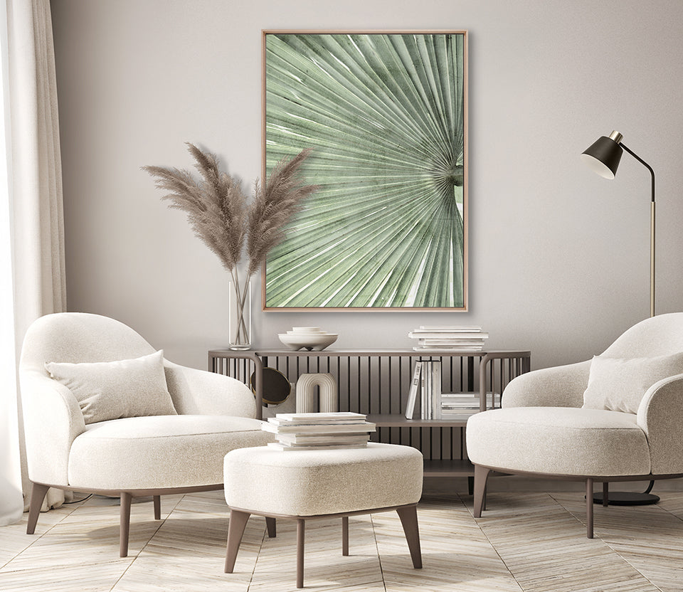Palm Silhouette (Pale Green) III (Canvas)