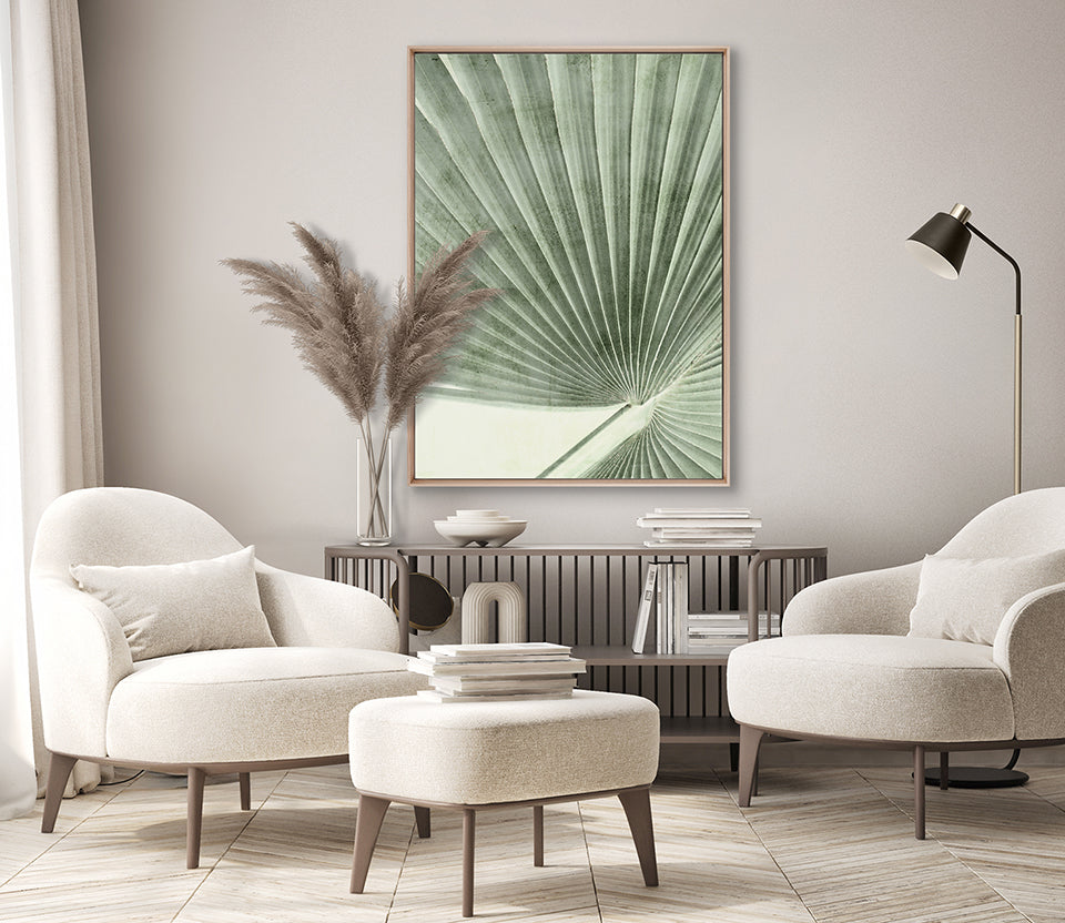Palm Silhouette (Pale Green) V (Canvas)